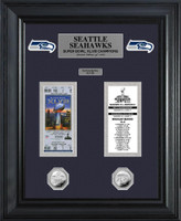 Seattle Seahawks Super Bowl Ticket and Game Coin Collectable