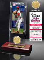 Ozzie Smith Hall of Fame Ticket & Bronze Coin Acrylic Desk Top