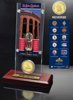 St. Louis Cardinals World Series Ticket & Bronze Coin Acrylic Desk Top