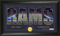 Los Angeles Rams Silhouette Bronze Coin Panoramic Photo Mint