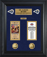 St Louis Rams Super Bowl Ticket and Game Coin Collection Framed