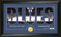 St. Louis Blues Silhouette Bronze Coin Panoramic Photo Mint