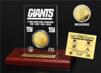 New York Giants 4-Time Champions 24KT Gold Etched Acrylic
