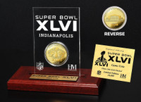 Super BowlxLVI 24KT Gold Flip Coin Desk Top Acrylic