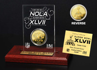 Super BowlxLVII Gold Flip Coin Desk Top Acrylic