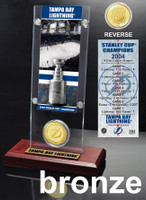 Tampa Bay Lightning Stanley Cup Champions Ticket and Bronze Coin Acrylic Display