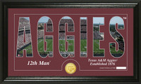 Texas A&M University Silhouette Bronze Coin Panoramic Photo Mint