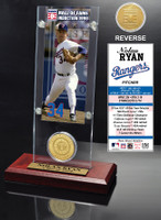 Nolan Ryan Hall of Fame Ticket & Bronze Coin Acrylic Desk Top