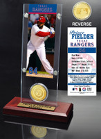 Prince Fielder Ticket & Bronze Coin Acrylic Desktop