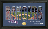 Texas Rangers Silhouette Bronze Coin Panoramic Photo Mint