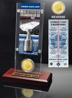 Toronto Maple Leafs 13x Stanley Cup Champions Ticket and Bronze Coin Acrylic Display