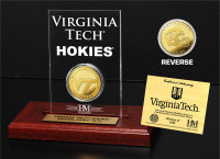 Virginia Tech 24KT Gold Coin Etched Acrylic