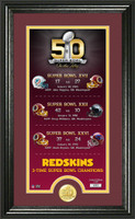 *Washington Redskins Super Bowl 50th Anniversary Bronze Coin Supreme Photo Mint