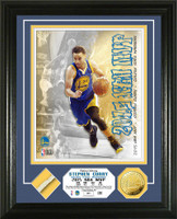 Stephan Curry 2015 MVP Game Used Net Gold Coin Photo Mint