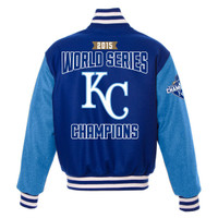**Kansas City Royals 2015 World Series Champions Wool & Leather Jacket - Royal