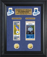 *Kansas City Royals 1985 & 2015 World Series Champions 2pc Gold Coin & Ticket Collection LE 1000