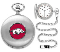 Arkansas Razorbacks Silver Plated Pocket Watch