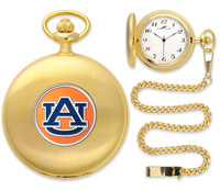 Auburn Tigers Gold Plated Pocket Watch
