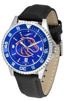 Boise State Broncos Competitor Crimson AnoChrome Leather Watch with Colored Bezel (Men's or Women's)