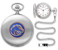 Boise State Broncos Silver Plated Pocket Watch