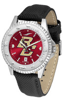 Boston College Eagles Competitor Crimson AnoChrome Leather Watch with Colored Bezel (Men's or Women's)