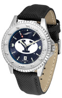 BRIGHAM YOUNG COUGARS Competitor Crimson AnoChrome Leather Watch with Colored Bezel (Men's or Women's)