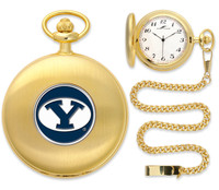 BRIGHAM YOUNG COUGARS Gold Plated Pocket Watch