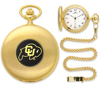 Colorado Buffaloes Gold Plated Pocket Watch