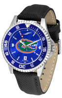 Florida Gators Competitor Leather AnoChrome Leather Watch - Blue Dial w/Colored Bezel (Men's or Women's)