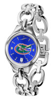 Florida Gators Ladies Silver Eclipse Link AnoChrome Watch - Blue Dial