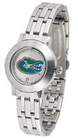 Florida Gators Ladies Silver Stainless Steel Dynasty Watch - White Dial