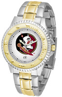 Florida State Seminoles Competitor 2-Tone 23k Gold Stainless Steel Watch - White Dial (Men's or Women's)