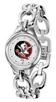 Florida State Seminoles Ladies Silver Eclipse Link Watch - White Dial