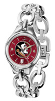 Florida State Seminoles Ladies Silver Eclipse Link AnoChrome Watch - Red Dial