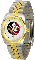 Florida State Seminoles Executive  2-Tone 23k Gold Stainless Steel Watch - White Dial (Men's or Women's)