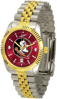 Florida State Seminoles Executive  2-Tone 23k Gold AnoChrome Stainless Steel Watch - Red Dial (Men's or Women's)