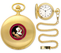 Florida State Seminoles Gold Pocket Watch w/Chain