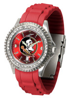 Florida State Seminoles Sparkle AnoChrome Sport  Watch - Red Silicone Band
