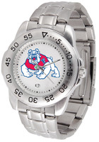 Fresno State Bulldogs Sport Stainless Steel Watch White Dial (Men's or Women's)