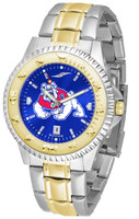 Fresno State Bulldogs Competitor 2-Tone 23k Gold AnoChrome Stainless Steel Watch - Blue Dial (Men's or Women's)
