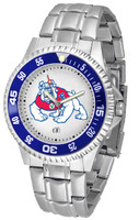 Fresno State Bulldogs Competitor Stainless Steel Watch - White Dial (Men's or Women's)