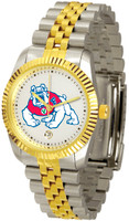 Fresno State Bulldogs Executive  2-Tone 23k Gold Stainless Steel Watch - White Dial (Men's or Women's)