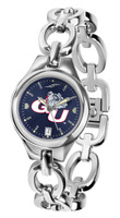 Gonzaga Bulldogs Ladies Silver Eclipse Link AnoChrome Watch - Red Dial