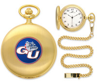 Gonzaga Bulldogs Gold Pocket Watch w/Chain