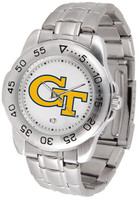 Georgia Tech Yellow Jackets Sport Stainless Steel Watch White Dial (Men's or Women's)