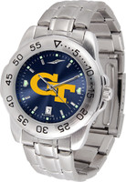 Georgia Tech Yellow Jackets Sport Stainless Steel AnoChrome Watch Red Dial (Men's or Women's)