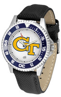 Georgia Tech Yellow Jackets Competitor Leather Watch White Dial (Men's or Women's)