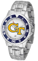 Georgia Tech Yellow Jackets Competitor Stainless Steel Watch - White Dial (Men's or Women's)