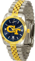 Georgia Tech Yellow Jackets Executive  2-Tone 23k Gold AnoChrome Stainless Steel Watch - Red Dial (Men's or Women's)