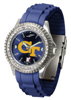 Georgia Tech Yellow Jackets Sparkle AnoChrome Sport  Watch - Red Silicone Band